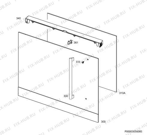 Взрыв-схема плиты (духовки) Zanussi ZOB35805XK - Схема узла Door